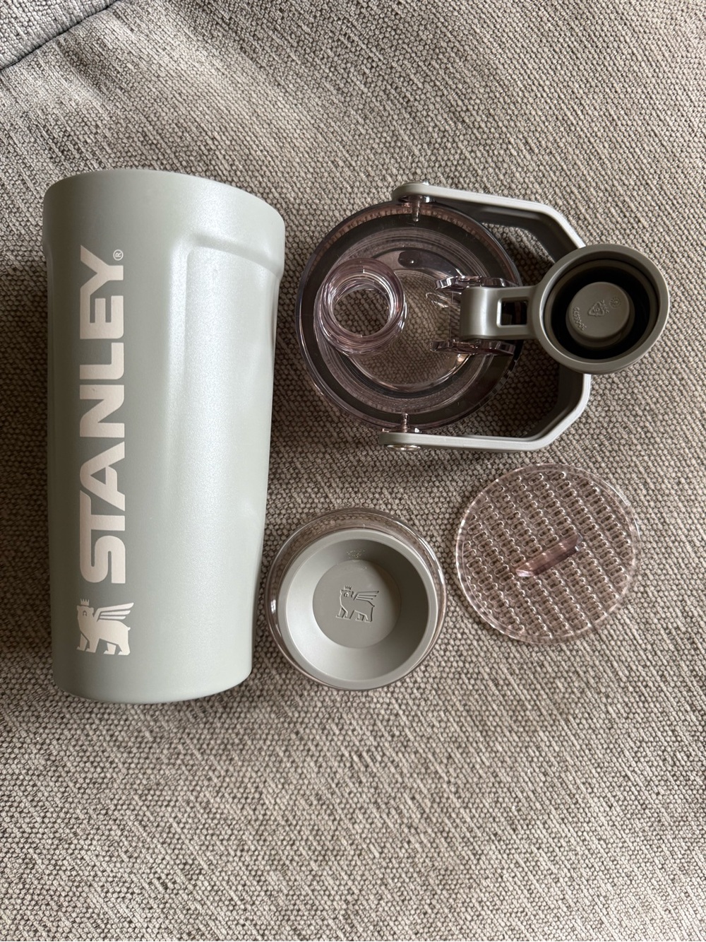 Stanley Gray/Sage Travel Bottle with Clear Base Container and Flip Lid - Picture 4 of 6